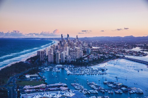 Image gold coast, surfers paradise beach, gold coast broadwater, brisbane, south east queensland