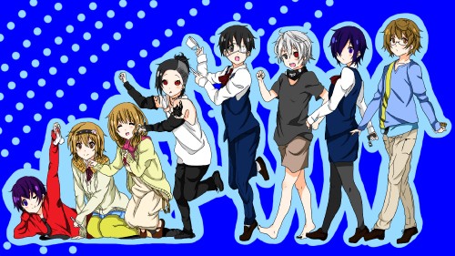 Image group of people in black suit anime character