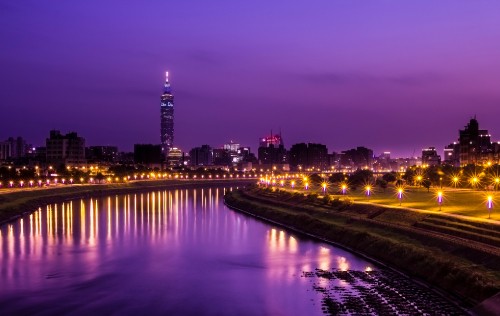 Image city skyline during night time