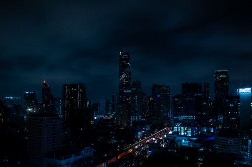 Image city skyline during night time