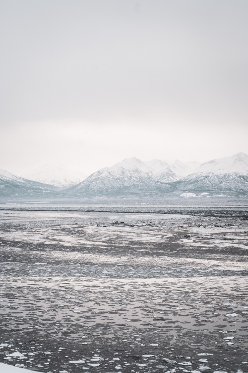 Image mountain, white, sea, water, horizon