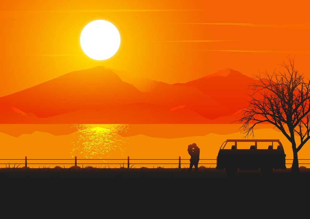 浪漫, 日落, 日出, 地平线, 自然景观 壁纸 3508x2480 允许