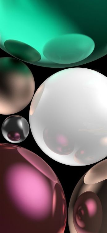 apples, smartphone, pink, bubble, graphics