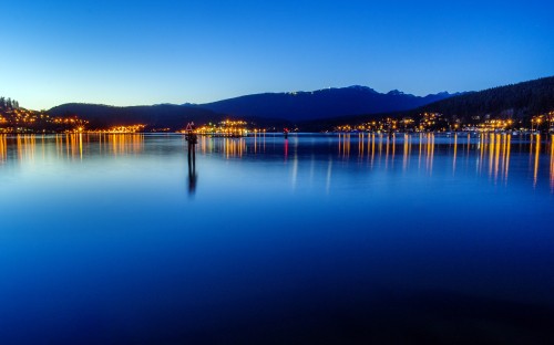 Image body of water near city during night time