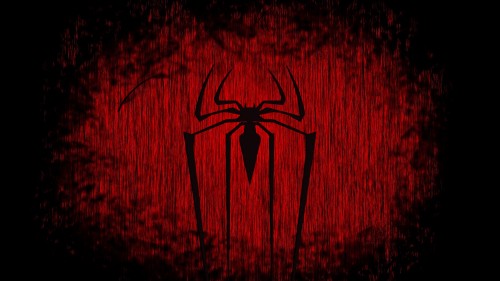 Image red and black spider man logo