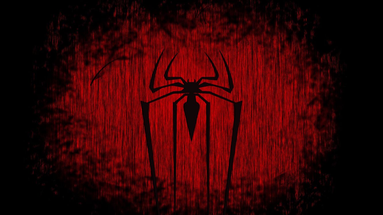 Rotes Und Schwarzes Spider-Man-Logo. Wallpaper in 3072x1728 Resolution