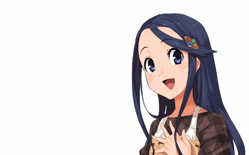 Image blue haired girl anime character