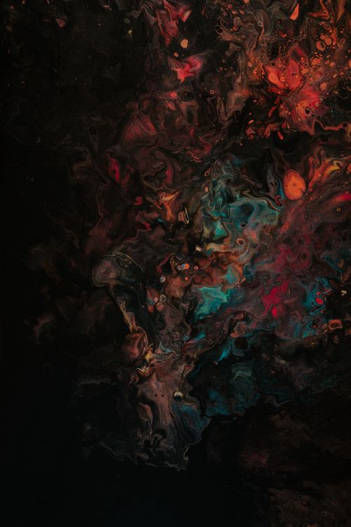 Blau-rote Und Schwarze Abstrakte Malerei. Wallpaper in 4000x6000 Resolution