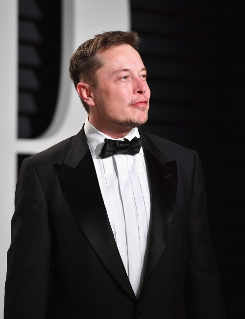 Image Elon Musk, Tesla Model 3, suit, formal wear, tuxedo