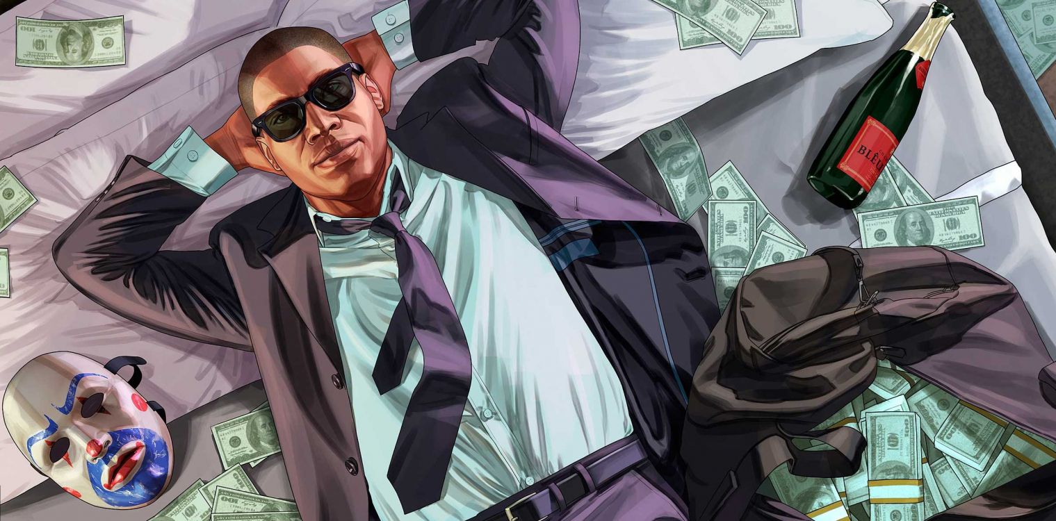 Grand Theft Auto v, Rockstar Games, Multijoueur Jeu Vidéo, Fraîcheur, Lunettes. Wallpaper in 2405x1187 Resolution