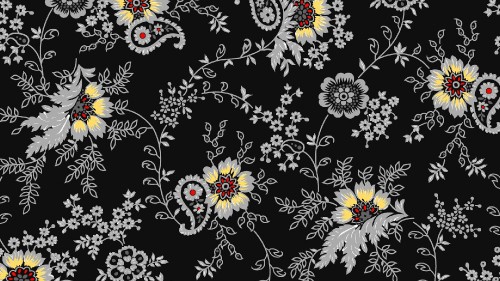 Image black and white floral textile