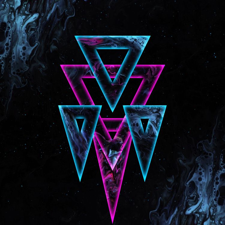 Triangle, Purple, Blue, Color, Magenta. Wallpaper in 3045x3045 Resolution