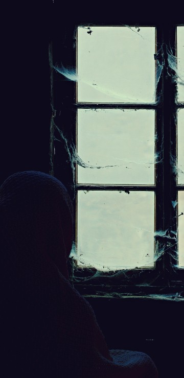 Image person in front of window