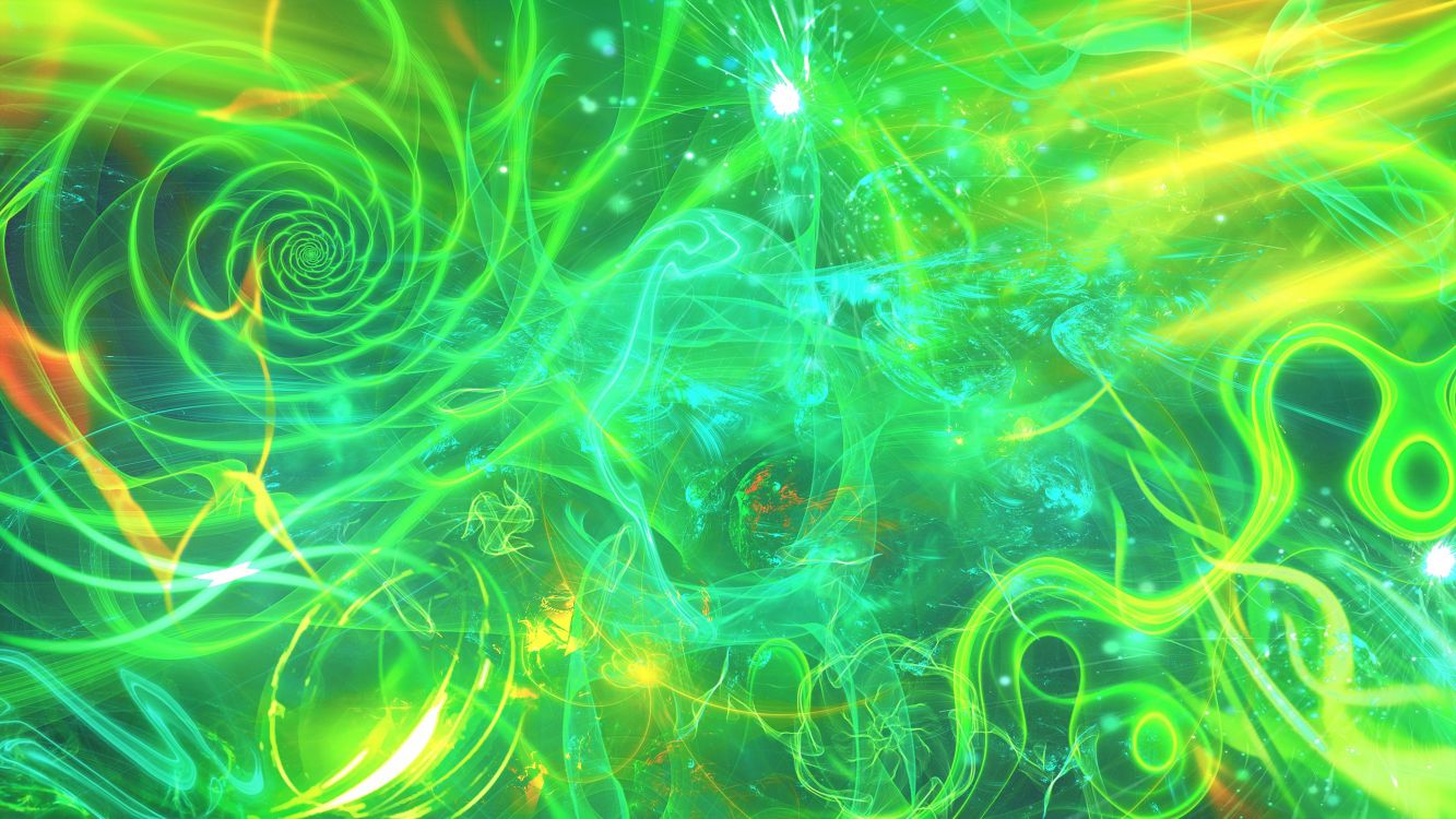 Grünes Und Gelbes Licht Digitales Hintergrundbild. Wallpaper in 3840x2160 Resolution