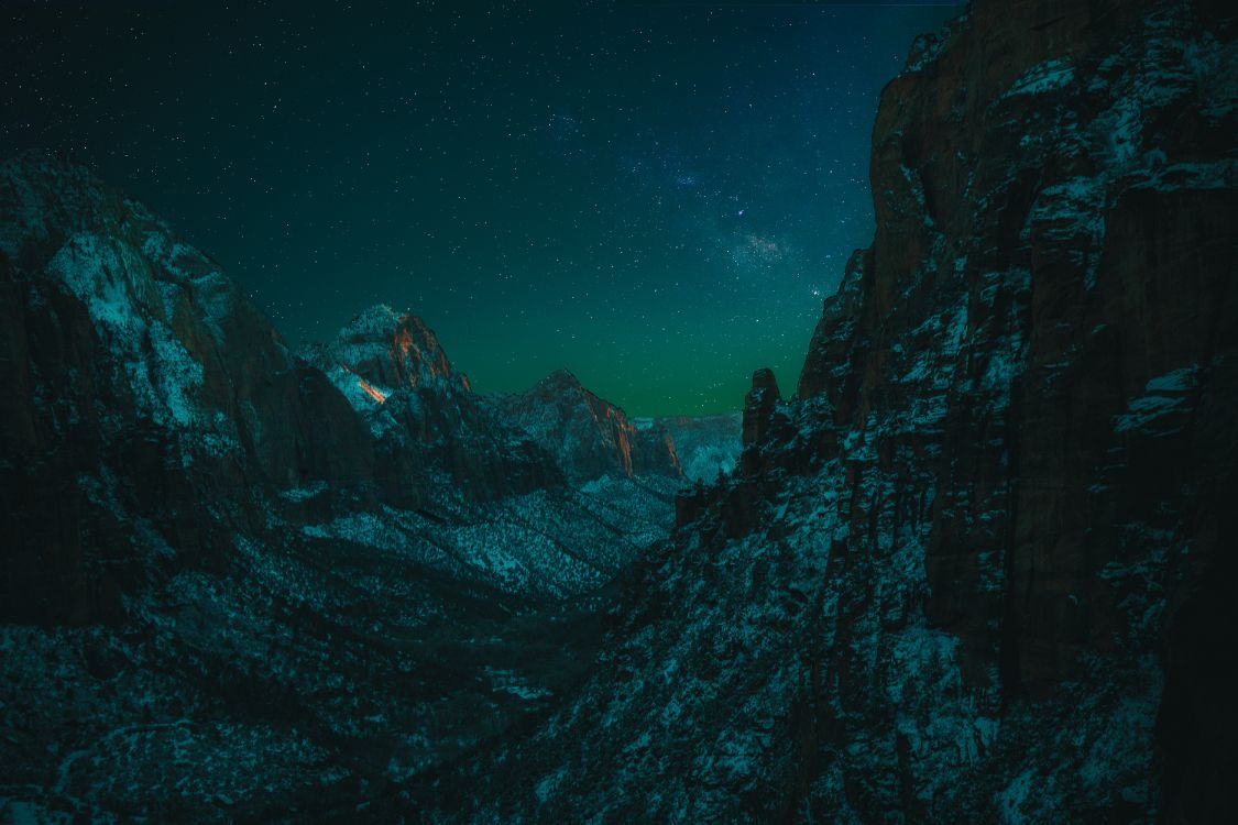 space, Angels Landing, national park, night, illustration