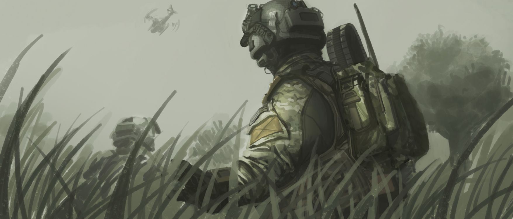 Call of Duty Black Ops Ii, Call of Duty 4 Modern Warfare, Soldat, Art, Call of Duty Black Ops. Wallpaper in 3500x1495 Resolution