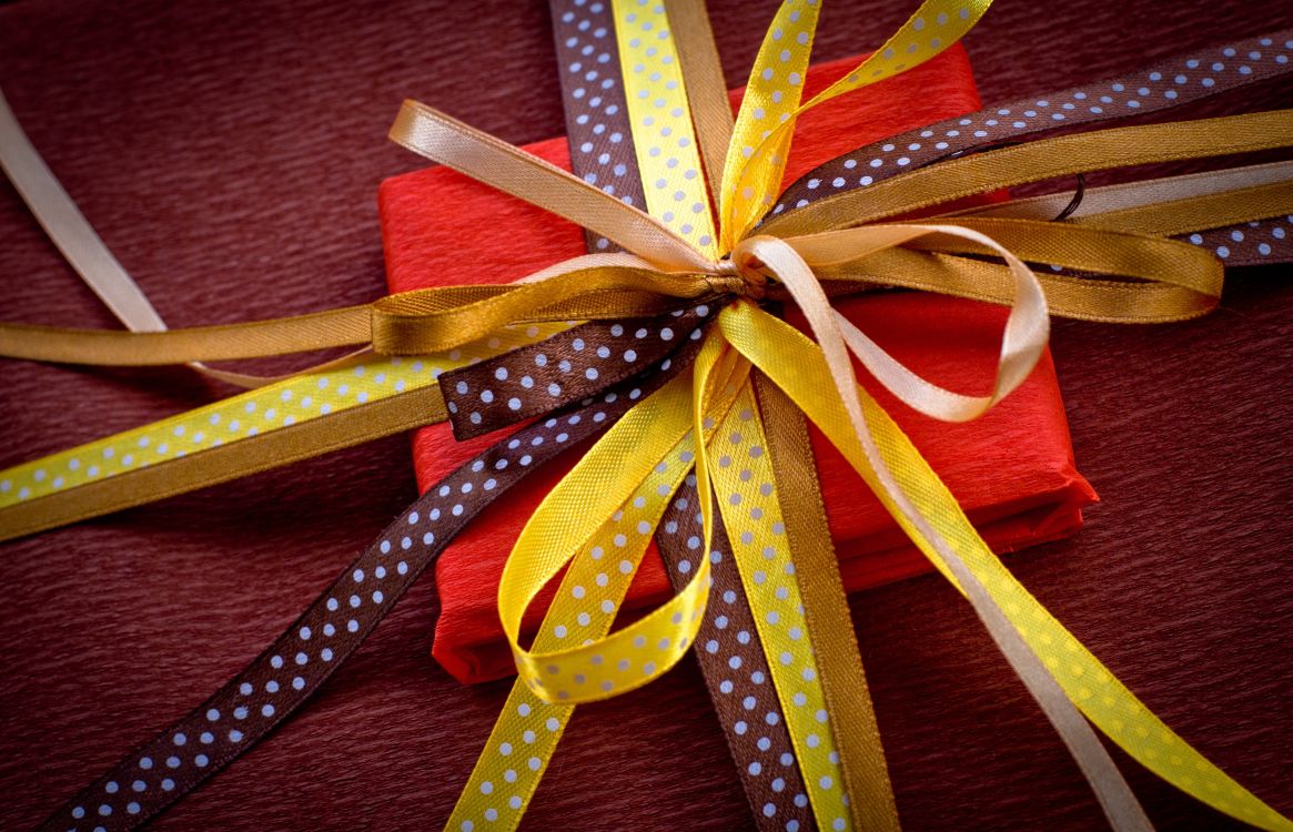 gift, ribbon, Present, gift wrapping, yellow