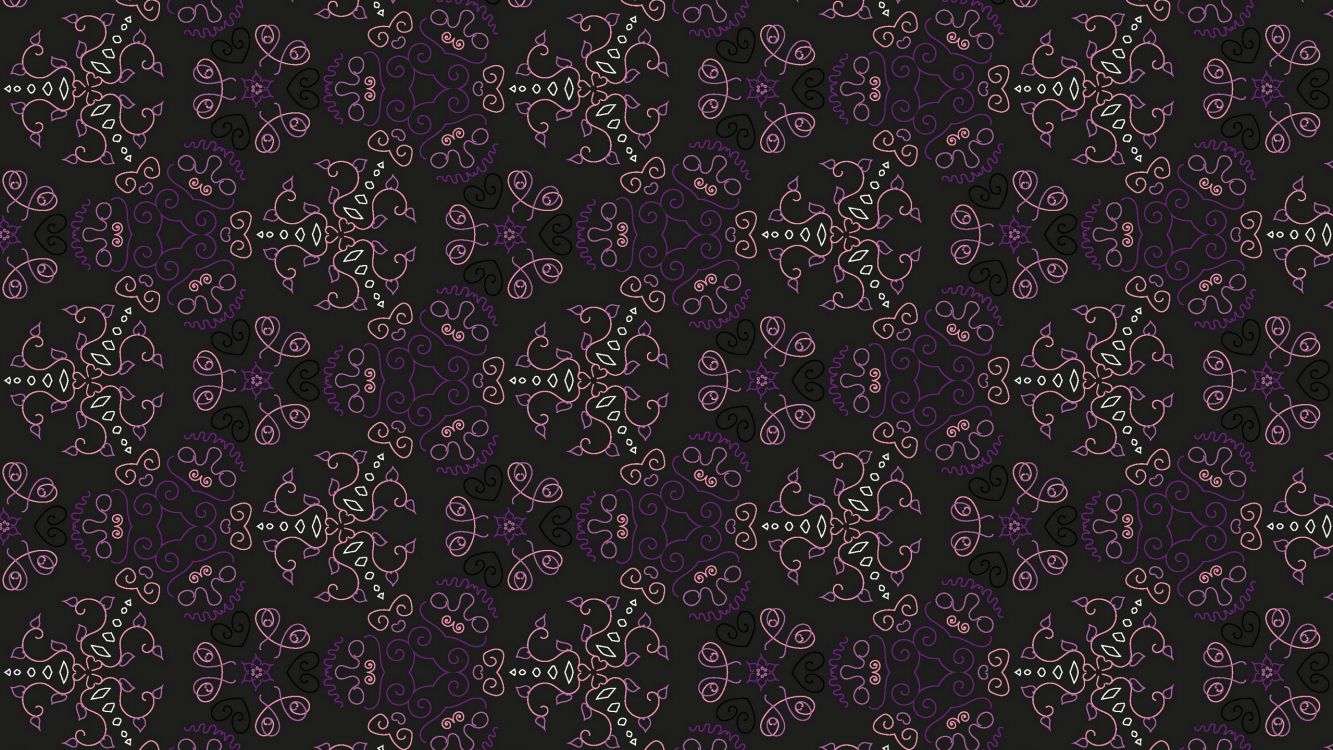 Schwarz-weißes Florales Textil. Wallpaper in 2560x1440 Resolution