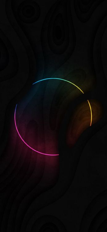 Cercle Néon, Violette, L'effet Visuel de L'éclairage, Magenta, Art. Wallpaper in 1080x2340 Resolution