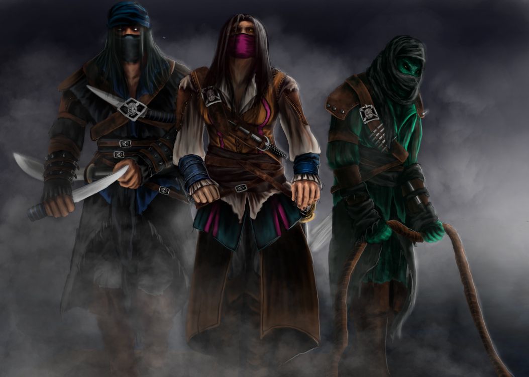 Mortal Kombat, Mortal Kombat x, Rain, Reptile, Scorpion. Wallpaper in 5000x3560 Resolution