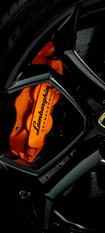 Frein, Lamborghini, Lamborghini Huracan, Roue, Front. Wallpaper in 1440x3200 Resolution