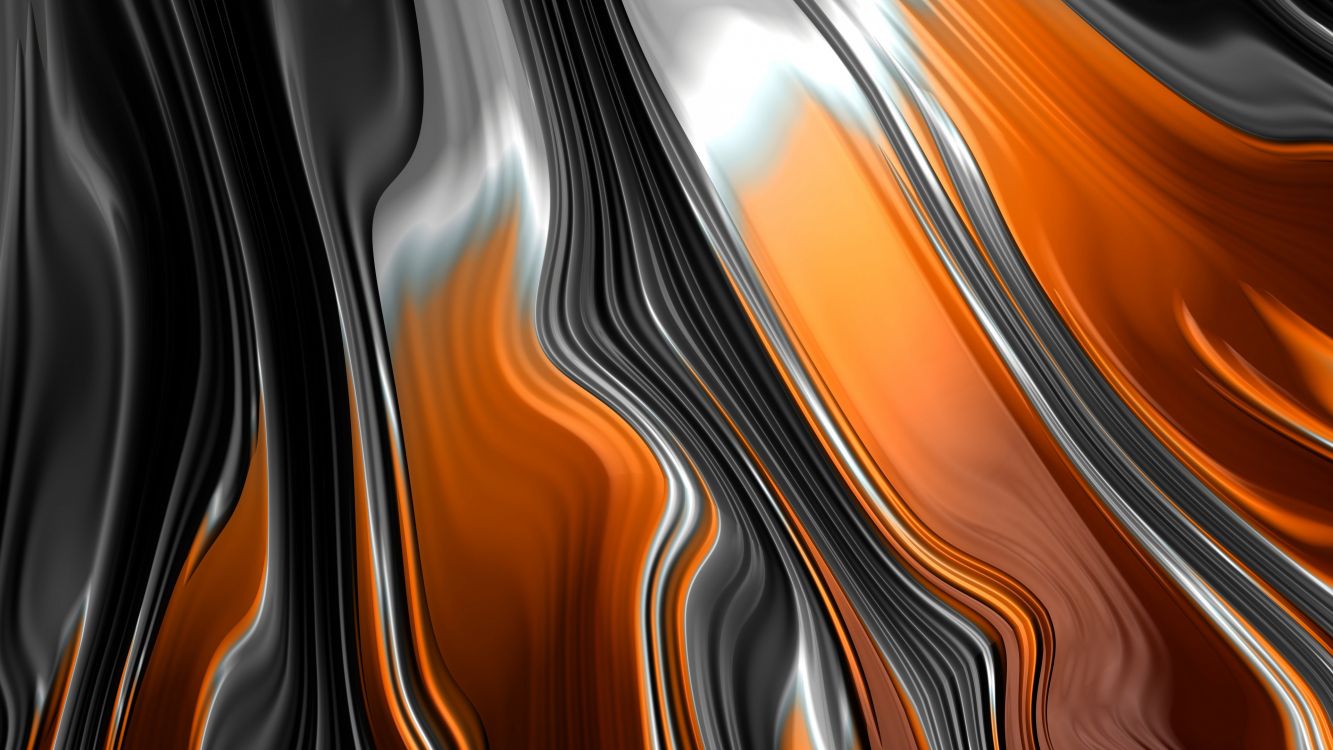 Orange Weiße Und Schwarze Abstrakte Malerei. Wallpaper in 3840x2160 Resolution