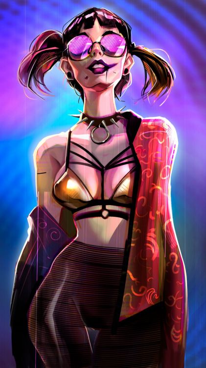 Harley Quinn Cibernético, Harley Quinn, Bebe Mata, Retrato, Arte. Wallpaper in 1080x1920 Resolution