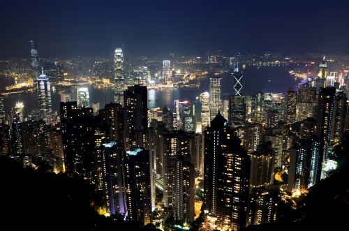 Image city skyline during night time