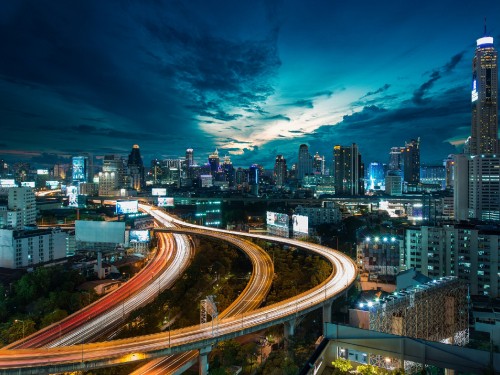 Image time lapse photography of city during night time