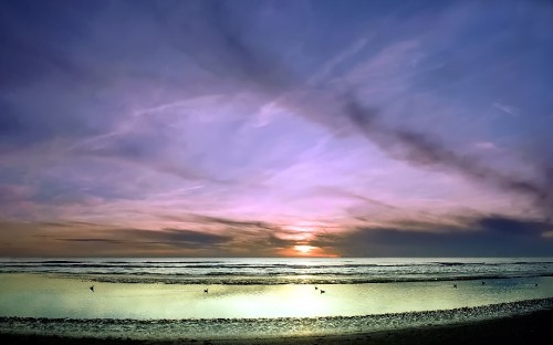 Image body of water under blue sky during sunset