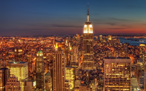 Image city skyline during night time