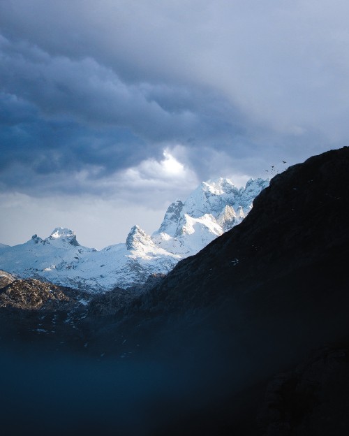 Image mountainous landforms, mountain, highland, cloud, mountain range