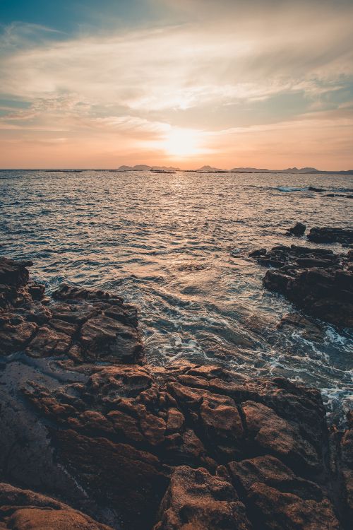 afterglow, sea, cloud, water, atmosphere