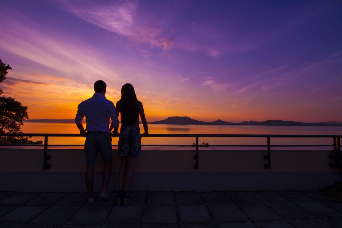 watch the sunset date, Lake Balaton, smeg castle, sunset, nature