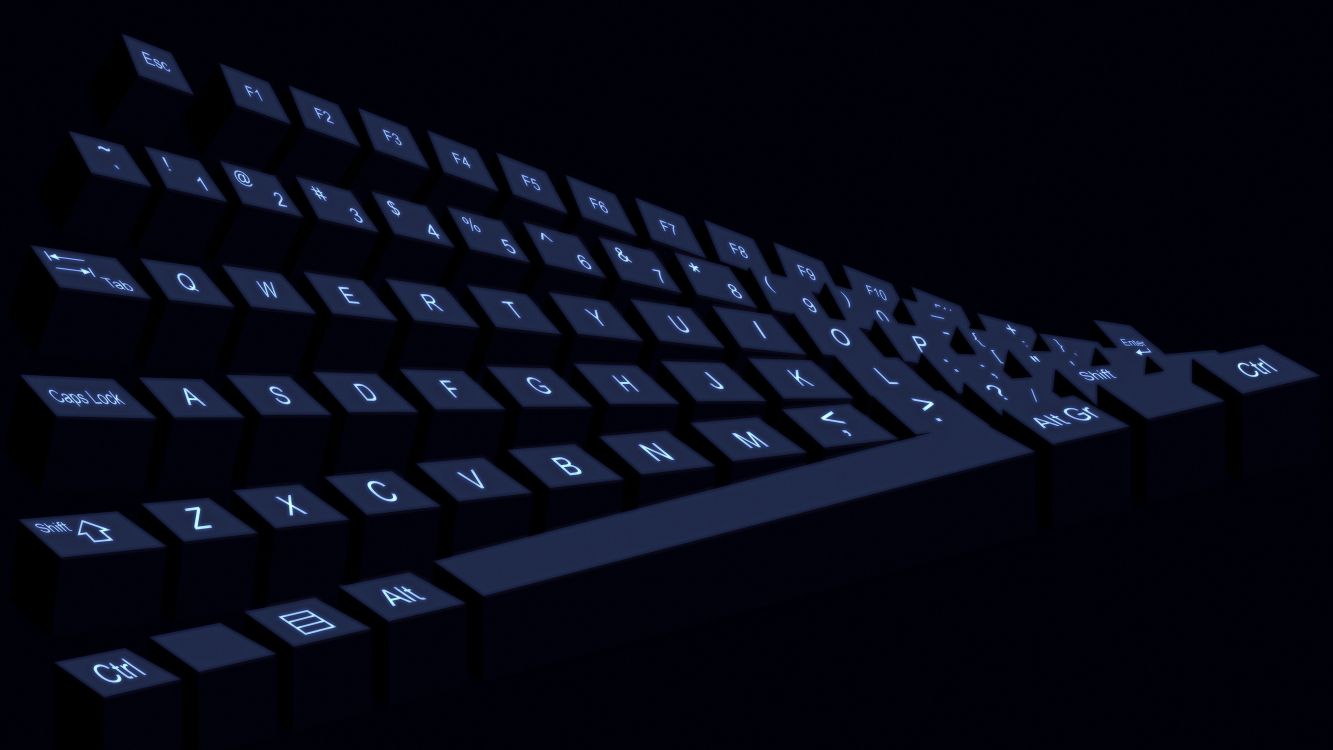 Black Computer Keyboard on Black Surface. Wallpaper in 3840x2160 Resolution