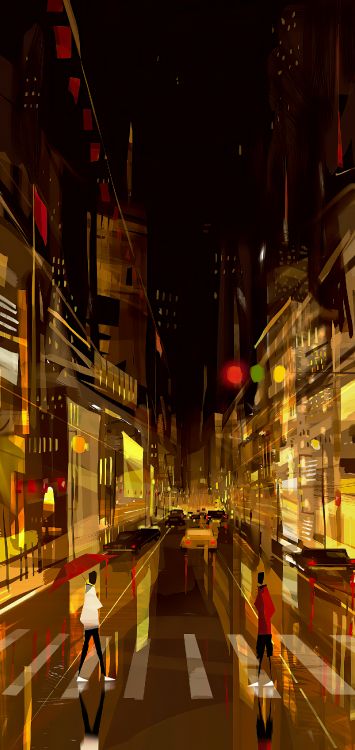 Nacht, Zebrastreifen, Fußgängerzone, Street Light, Street. Wallpaper in 1516x3200 Resolution