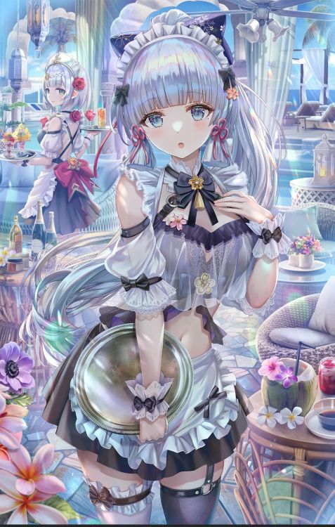 Genshin Impact Ayaka Maid, Impact de Genshin, Kamisato Ayaka, Les Larmes de Themis, Hoyolab. Wallpaper in 1200x1886 Resolution