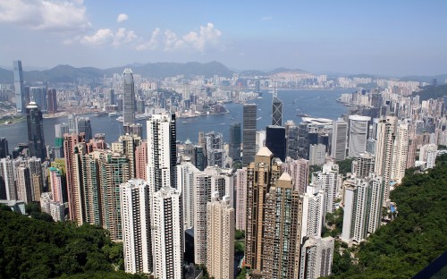 Image aerial view of city buildings during daytime