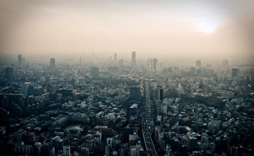 Image aerial view of city buildings during daytime