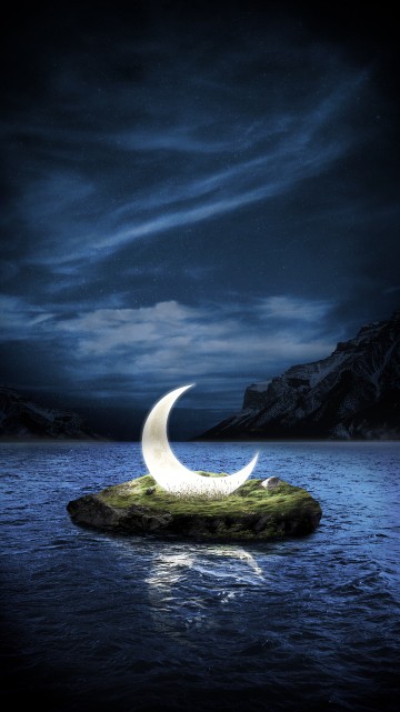 Image nature, moon, moonlight, water, cloud