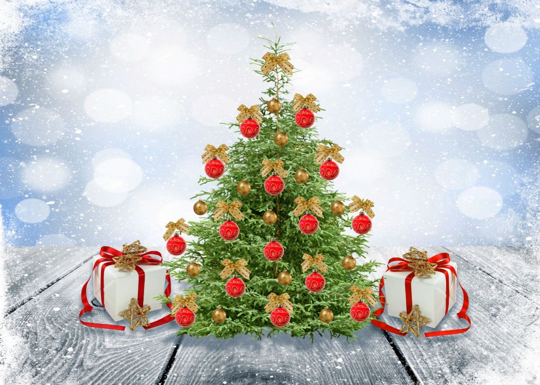 Neujahr, Weihnachten, Weihnachtsmann, Weihnachtsbaum, Weihnachtsdekoration. Wallpaper in 4500x3205 Resolution