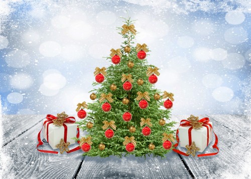 Image new year, Christmas Day, Santa Claus, christmas tree, christmas decoration