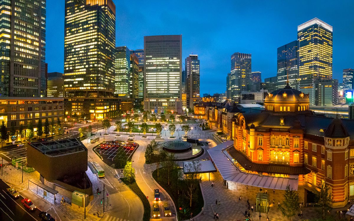 high rise buildings during night time