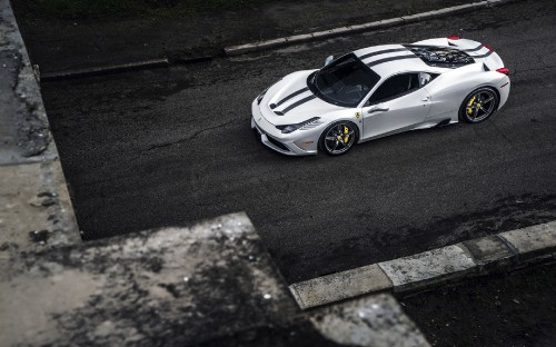 Image white porsche 911 on road