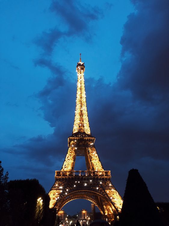 paris, eiffel tower, tourist attraction, monument, blue