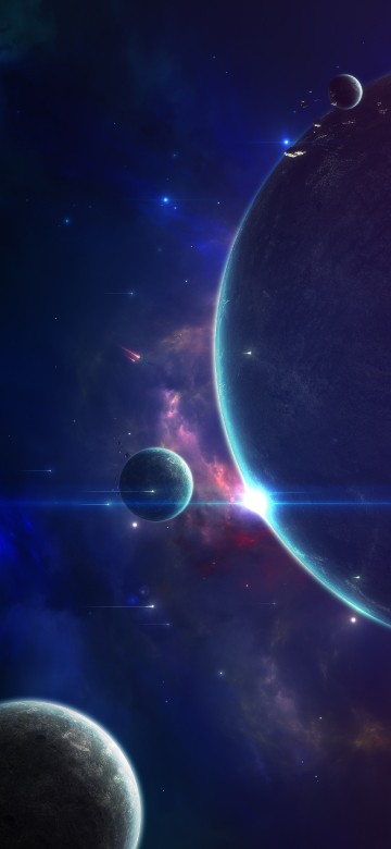 Image moon and stars in the sky