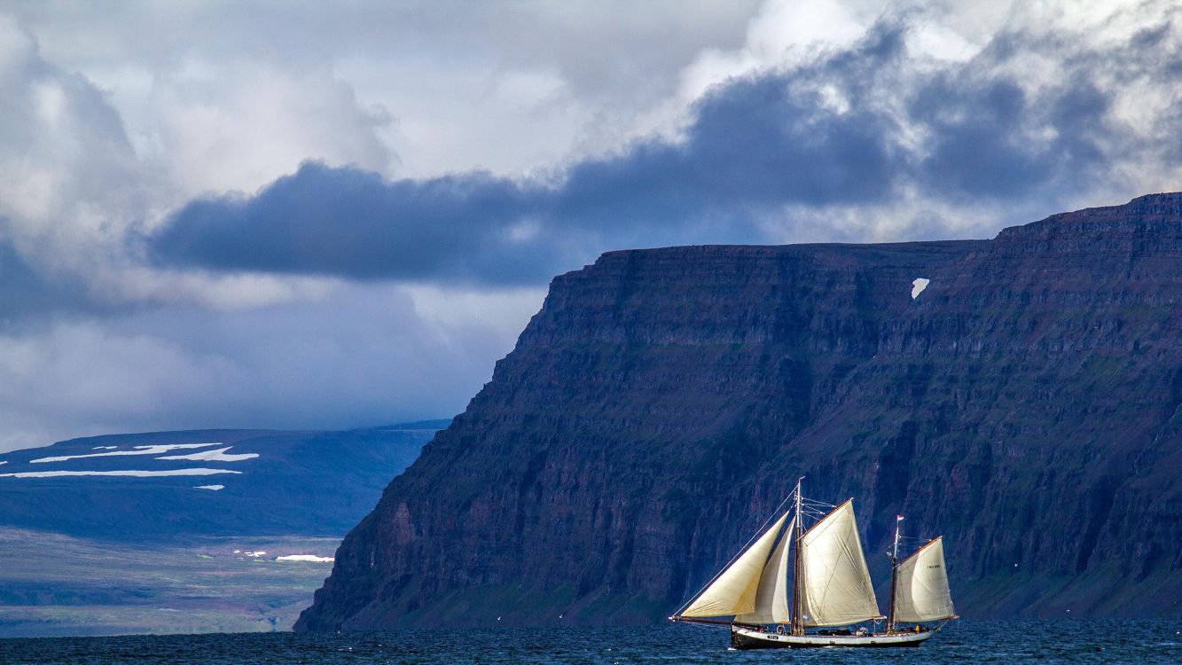 water, watercraft, cloud, Sail, mast