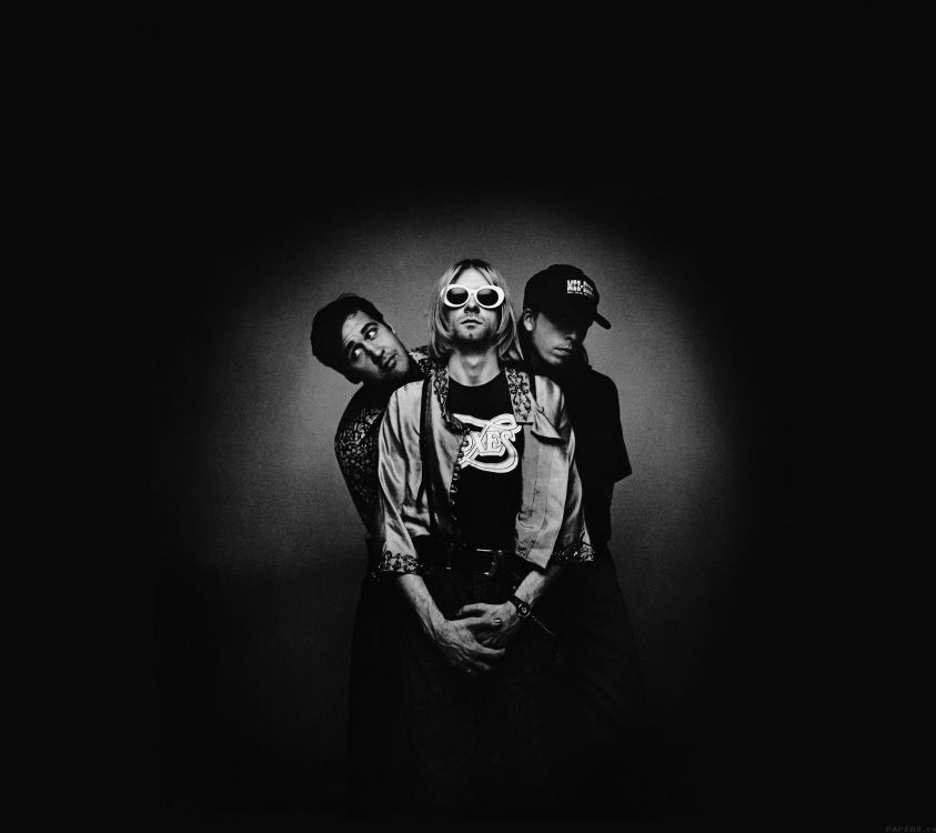 Nirwana, Schwarz, Monochrom, Monochrome-Modus, Foo Fighters. Wallpaper in 2160x1920 Resolution