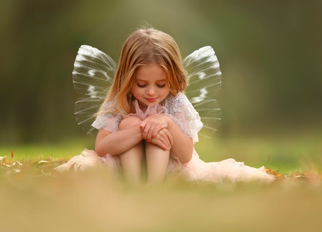 Fairy, Angel, Happiness, Girl, Grass. Wallpaper in 2500x1804 Resolution