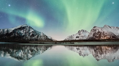 Image aurora, travel, nature, natural landscape, reflection